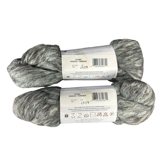 Red Heart Boutique Rigoletto Prints Lot of 2 Balls Stormy 4.6 Ounces Grey New - Picture 2 of 5